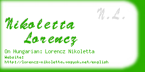 nikoletta lorencz business card